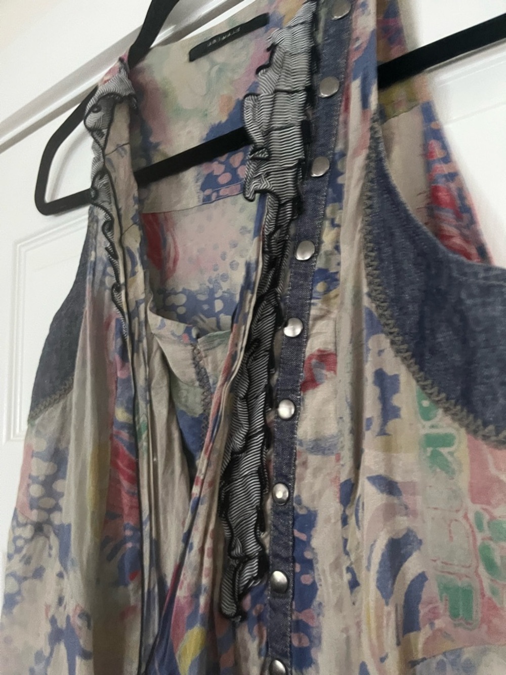 Rare Animale Blue, Beige, Grey Watercolor Dress - Picture 6 of 9